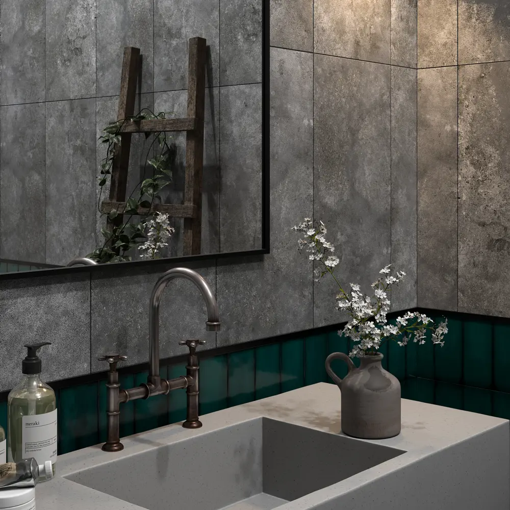 Плитка настенная Керамин Бостон CDB00029726 30x60 см 1.98 м² матовая цвет тёмно-серый STLM-2134966