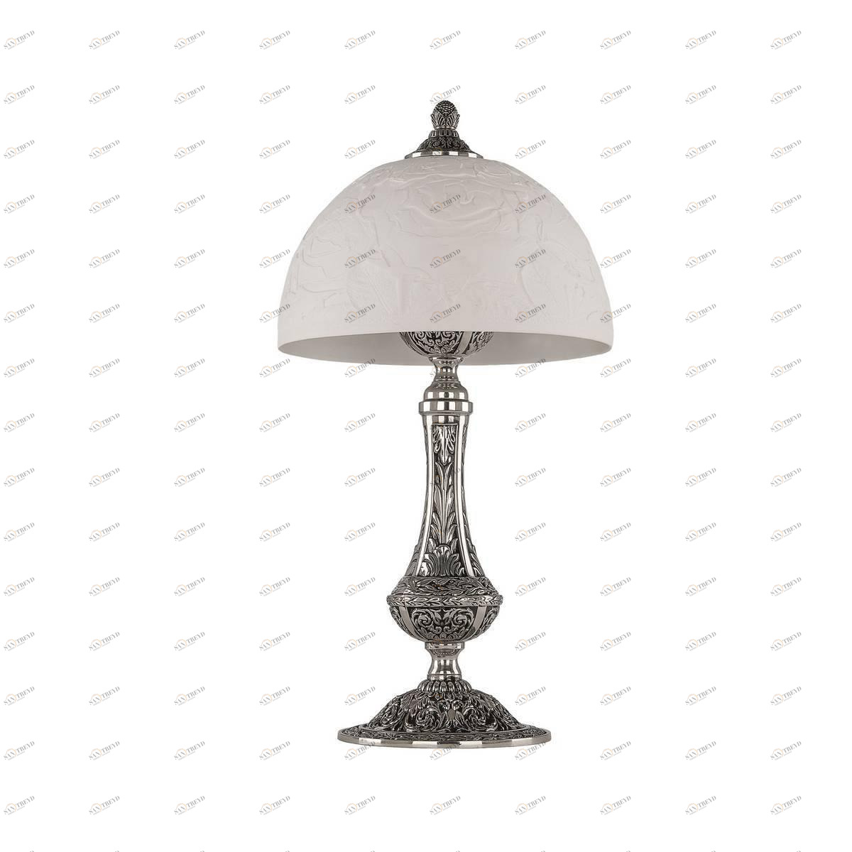 Лампа настольная хрустальная 47х25 см белая Bohemia Ivele 71100L/25 NB Rose BOHEMIA IVELE КЛАССИЧЕСКИЕ 00-3889253 Белый;бронза 