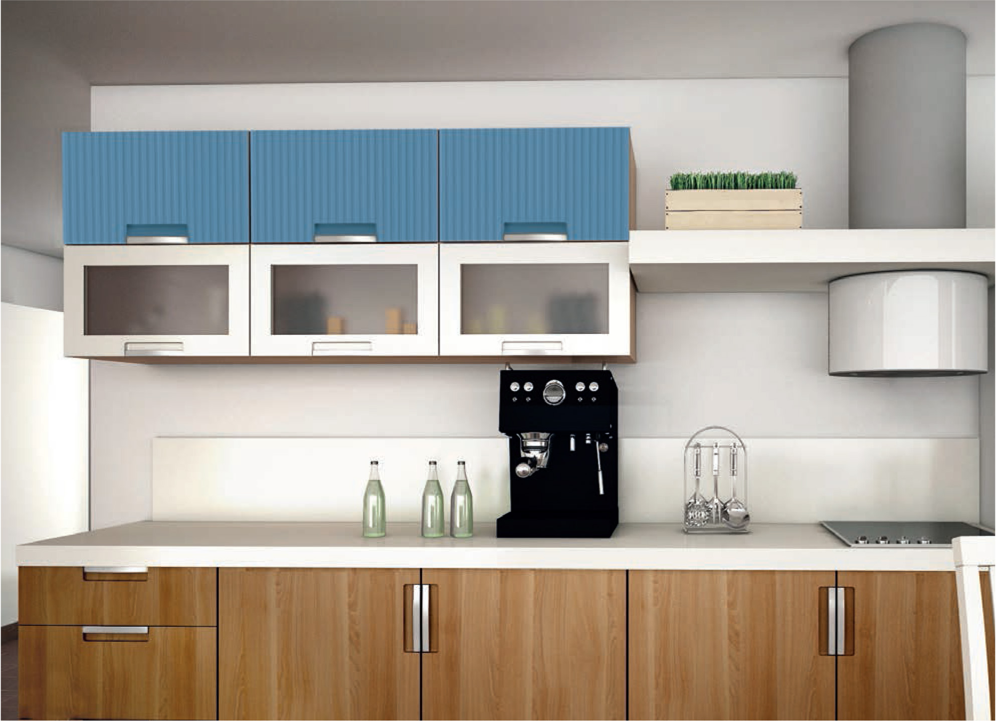 Фасады для кухни Модерн Фрезеровка «Магнум Билд» 502 Берлинский красный SIDAK SIST876-14103 - Вид №1