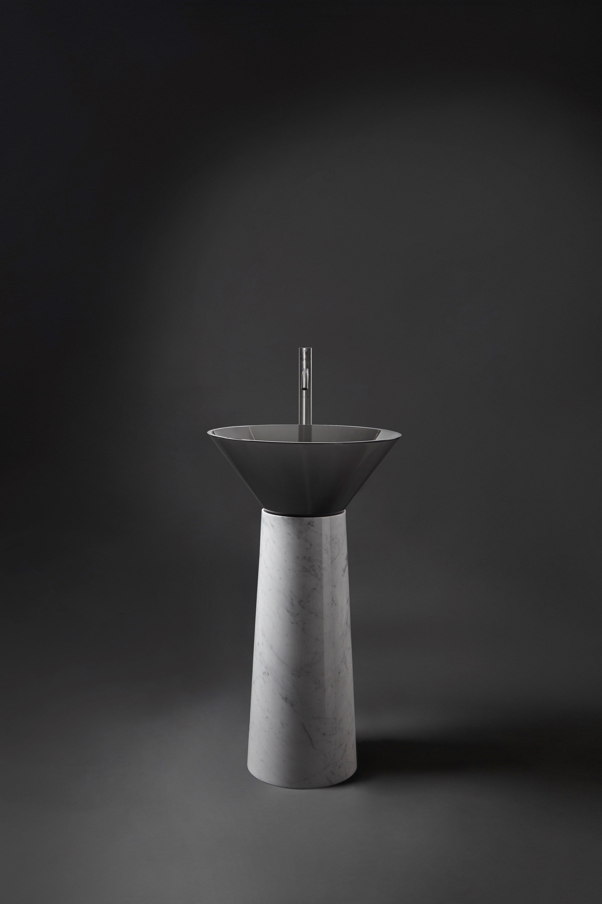 Каррарский мрамор отдельно стоящий круглый умывальник Antoniolupi ALBUME11 + ALBUME21 ARCH-00060600 - Вид №6