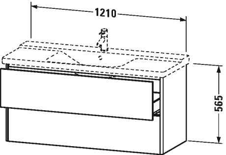 XS418308989 XSquare Тумбочка подвесная Фланелево-серый глянцевый лак Duravit - Вид №1