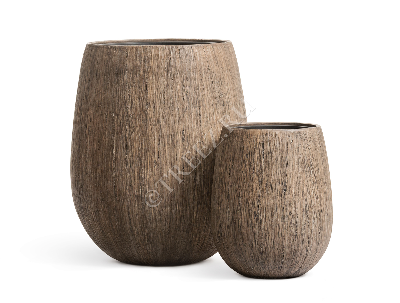 41.3321-03-051-WB-39 Кашпо  Effectory - серия Wood - Округлая чаша - Светлый дуб Цветочная коллекция 