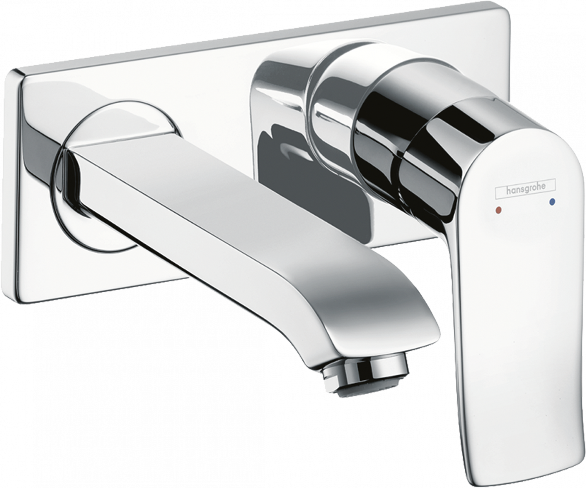 31251000 Metris Смеситель для раковины, однорычажный, скрытого монтажа, настенный LowFlow 3,5 л / мин с изливом 16,5 см Hansgrohe 