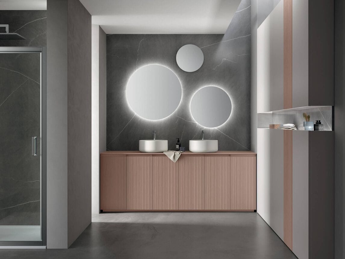 Двойной напольный умывальник с зеркалом ARCOM Rail ARCH-00113589