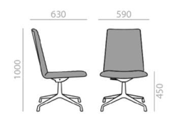 Офисное кресло с 4 спицами Andreu World Flex Executive ARCH-00052815 - Вид №2