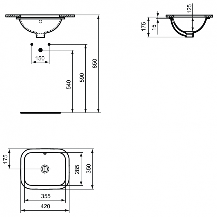 E505601 Раковина 42х35 см Ideal Standard CONNECT - Вид №2