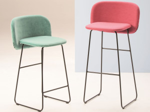 Тканевый мягкий табурет с подставкой для ног