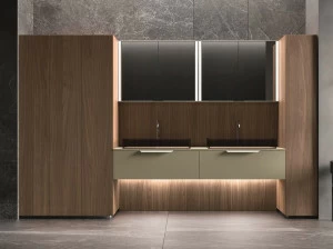 Cerasa Двойная тумба под умывальник из фанерованной древесины со шкафом Nerolab