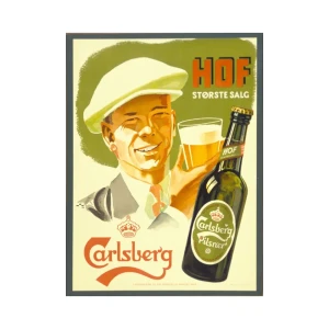 90269286 Постер на холсте Рекламный плакат - Пиво Carlsberg 50x70 см в подарочном тубусе без рамы STLM-0831196