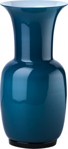 10627260 VENINI Ваза "Опалино" 36х17см (темно-синяя) Стекло