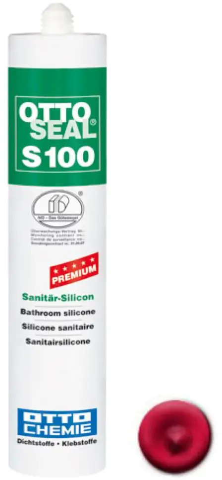 90778572 Профессиональный универсальный силиконовый герметик OTTO CHEMIE Ottoseal S100 С35 огненно-красный, 300мл STLM-0378727