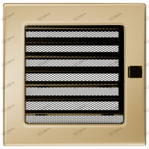 Вентиляционная решетка Kratki 17х17 с жалюзи (золото) 4138