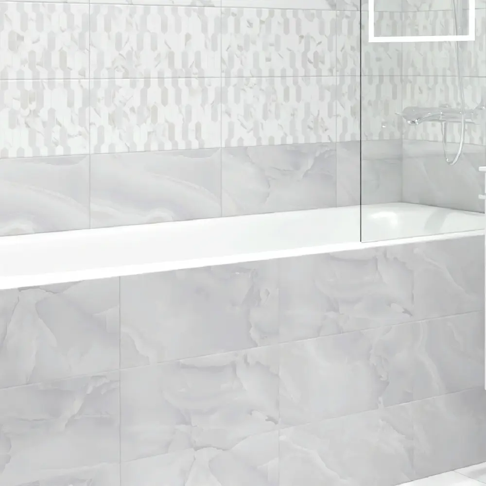 Плитка настенная Mersey Onyx A0554H24106 20x40 см 1.6 м² матовая цвет серый 89352903 STLM-2077741 Santreyd
