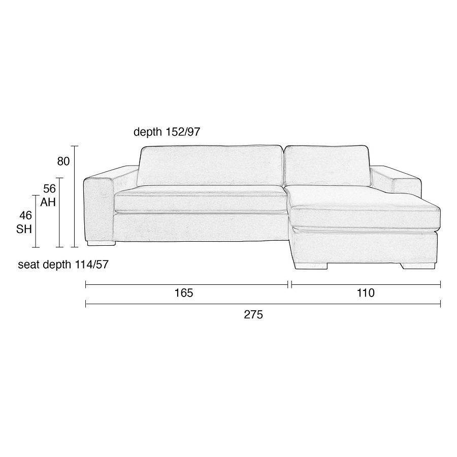 Диван Fiep правосторонний, голубой Zuiver 3200166 - Вид №6