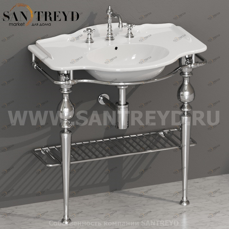 PATC56 Напольная структура из хромированной латуни 85 см хромированная Globo Paestum Италия Ceramica Globo