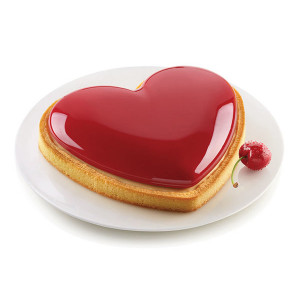 20.407.13.0065 Форма для приготовления торта и пирожного mon amour 18,8 х 15,8 х 2,6 см силиконовая Silikomart