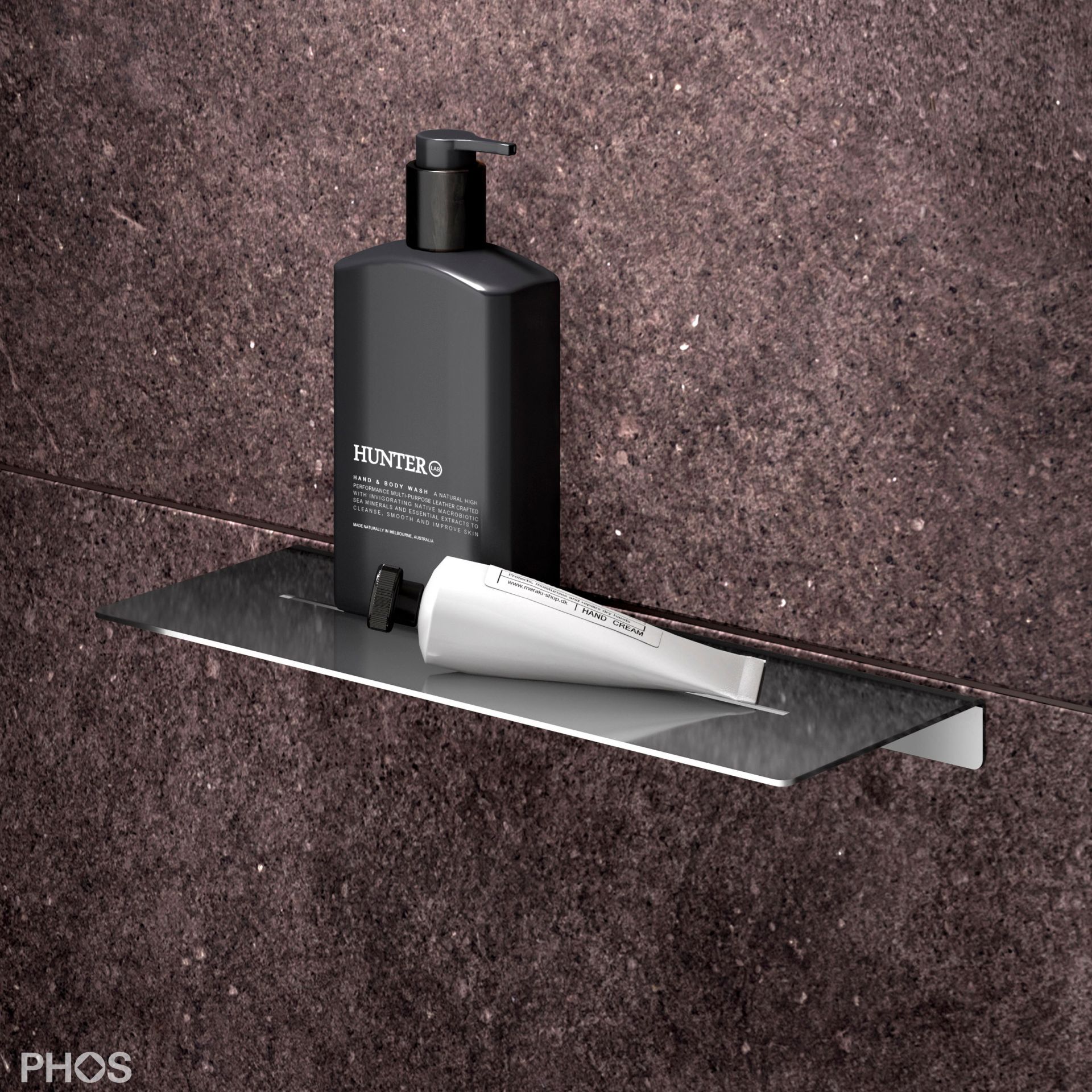 DA300PL Полка для душа с резьбой, длина 30 x глубина 12 см, полированная PHOS  - Вид №3