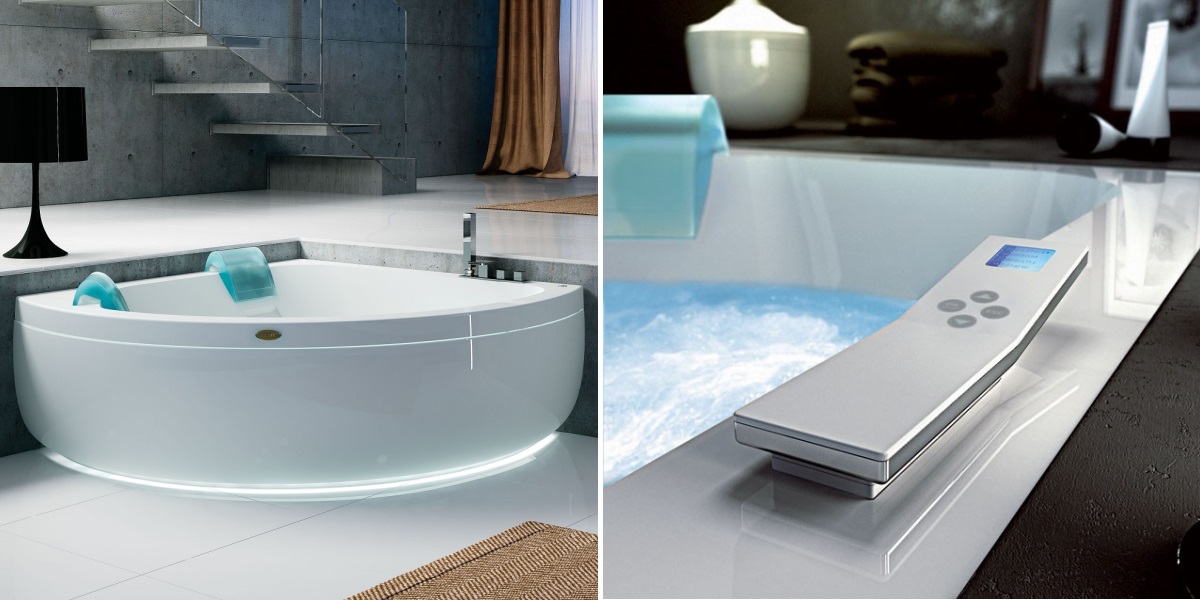 Ванна с гидромассажем "HYDRO BASE" Aquasoul Corner 155 угловая 9443-722A Jacuzzi 9443722A - Вид №1