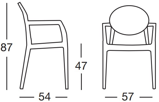 SCAB DESIGN Штабелируемый стул из технополимера с подлокотниками Igloo sun-id-1347504 - Вид №3