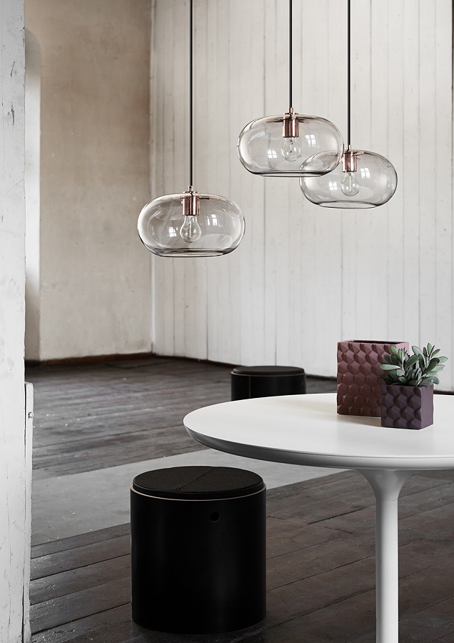 1299270505001 Лампа подвесная kobe, 17хD30 см, дымчатое стекло, черный цоколь, шнур 250 см Frandsen  - Вид №2