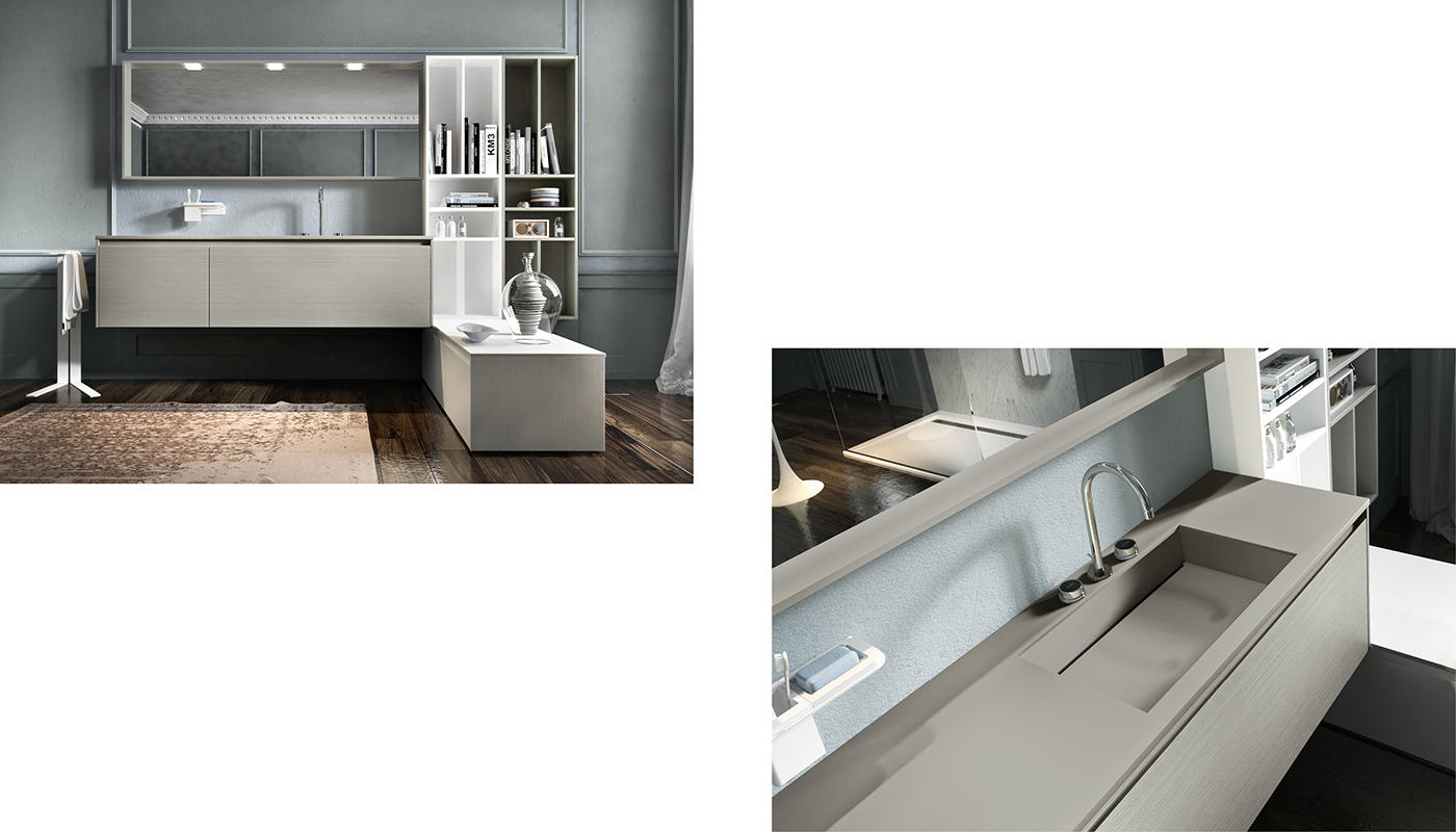 ED-ST31 Edone Интегрированный умывальник Quadra ВСТРОЕННЫЙ БАК Интегрированная поверхность ванны Quadra с отделкой Stonematt  - Вид №9