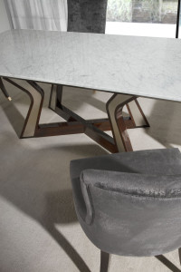 Мраморный прямоугольный фиксированный стол