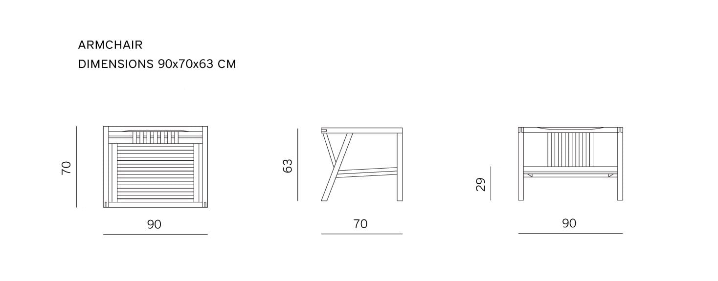 Мягкое тканевое садовое кресло с подлокотниками prostoria Umomoku ARCH-00038400 - Вид №6