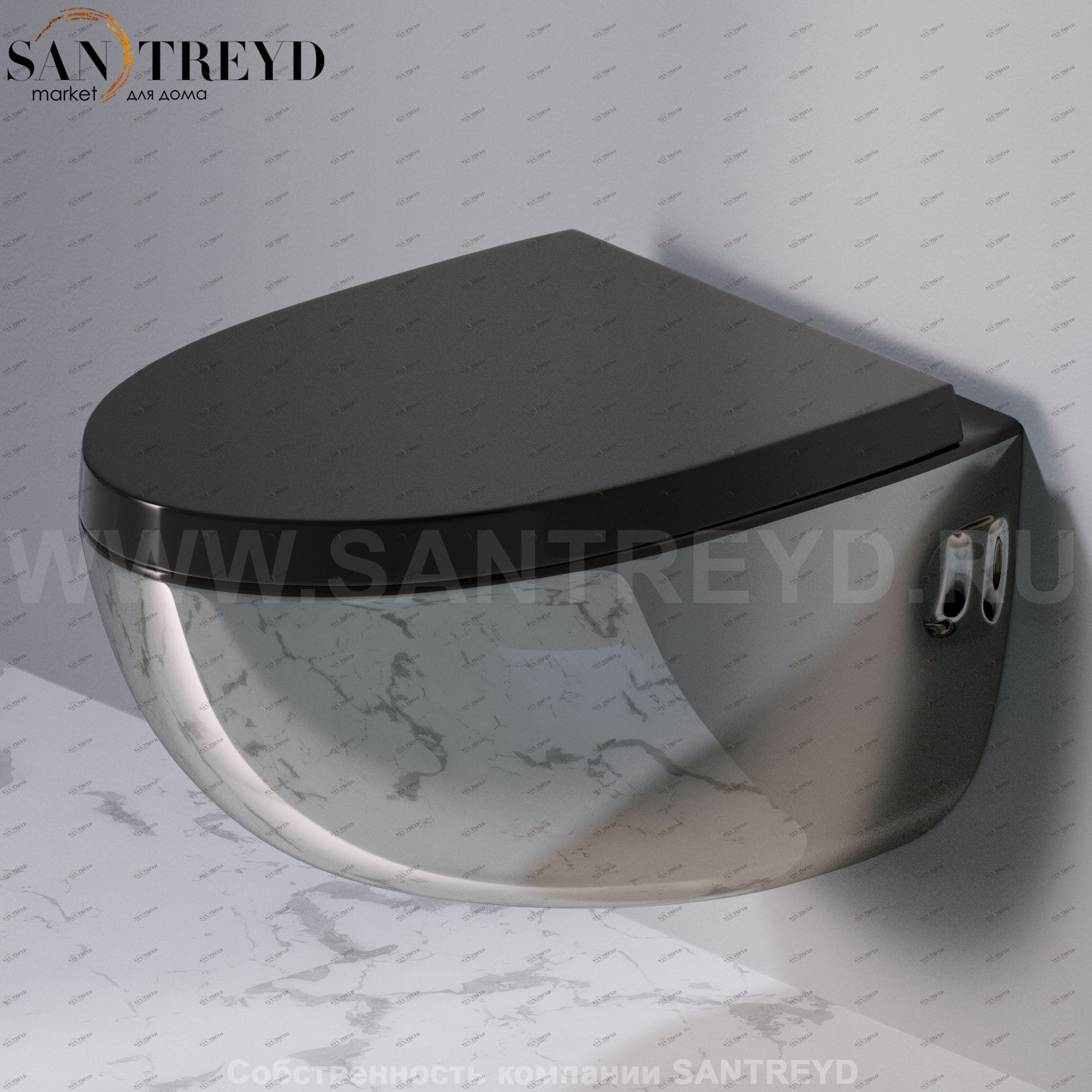 S511253 Подвесной унитаз настенный Хромированный A. e T. Italia OVAL Италия AeT ITALIA