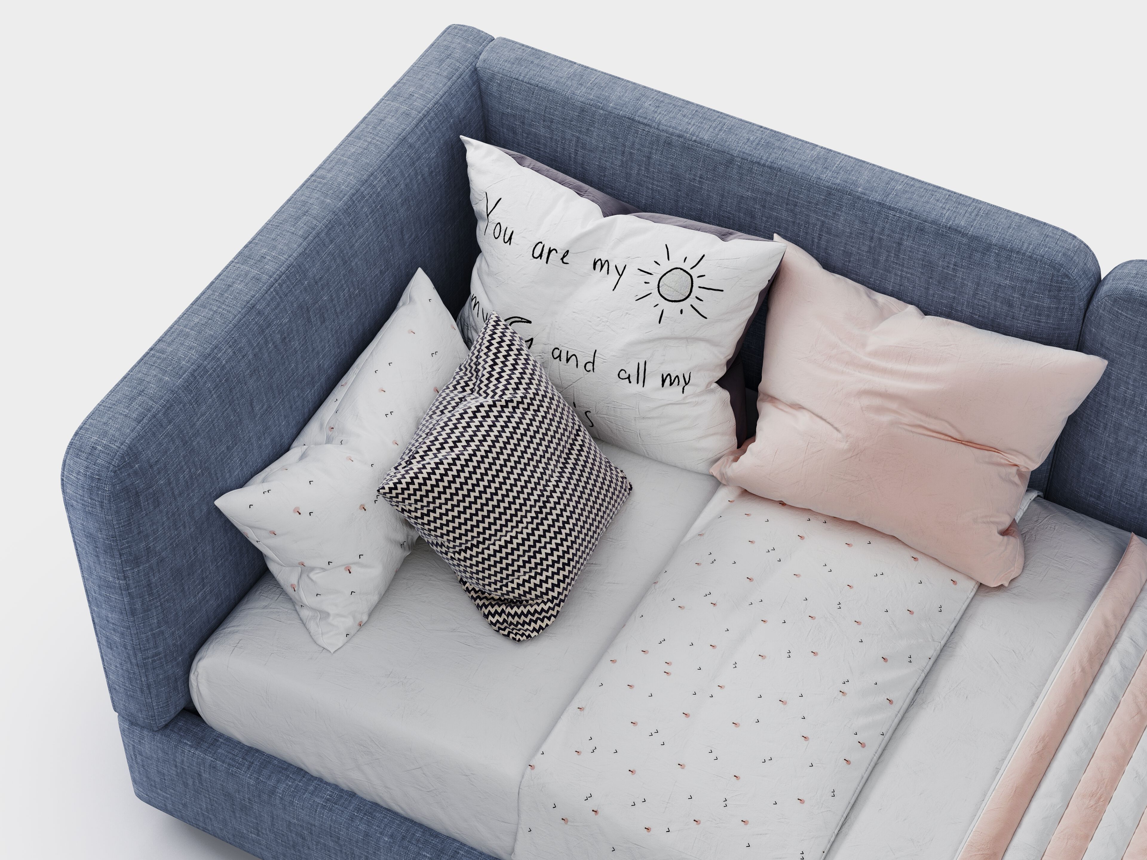 Односпальная кровать с мягким изголовьем Woodsoft TRENTO ARCH-00079873 - Вид №1