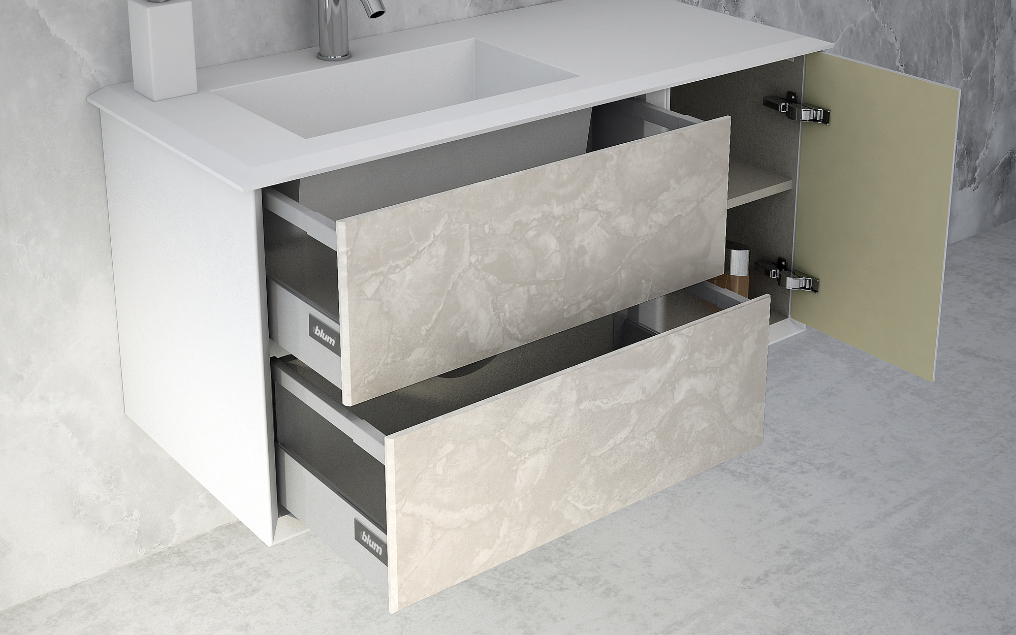 Мебель для ванной CEZARES BELLAGIO 140 Light Onice - Вид №4