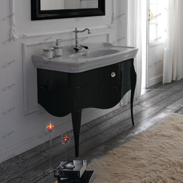 Тумба под раковину-столешницу Olympia Ceramica Impero Style 100 черная IMMO100N