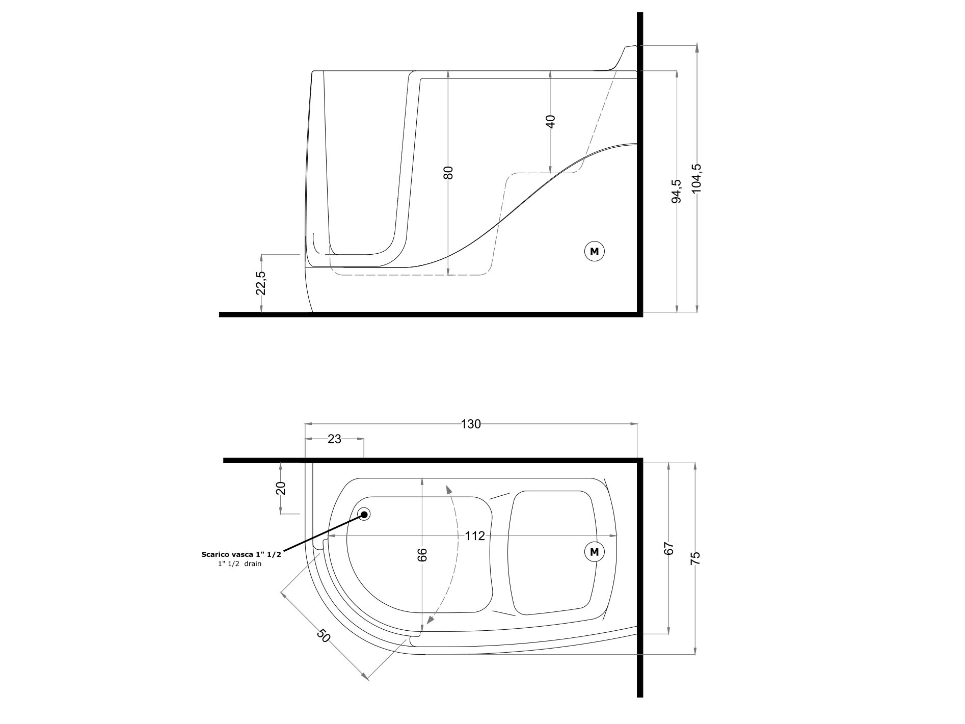 Ванна с угловым сиденьем Gruppo Treesse мебель для ванной комнаты - специальная линия ARCH-00061741 - Вид №2