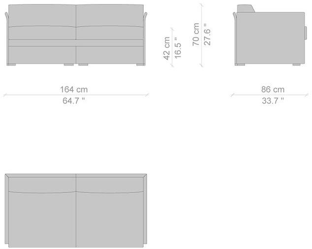 Cassina 2/3 местный диван из кожи или ткани sun-id-1393262 - Вид №3