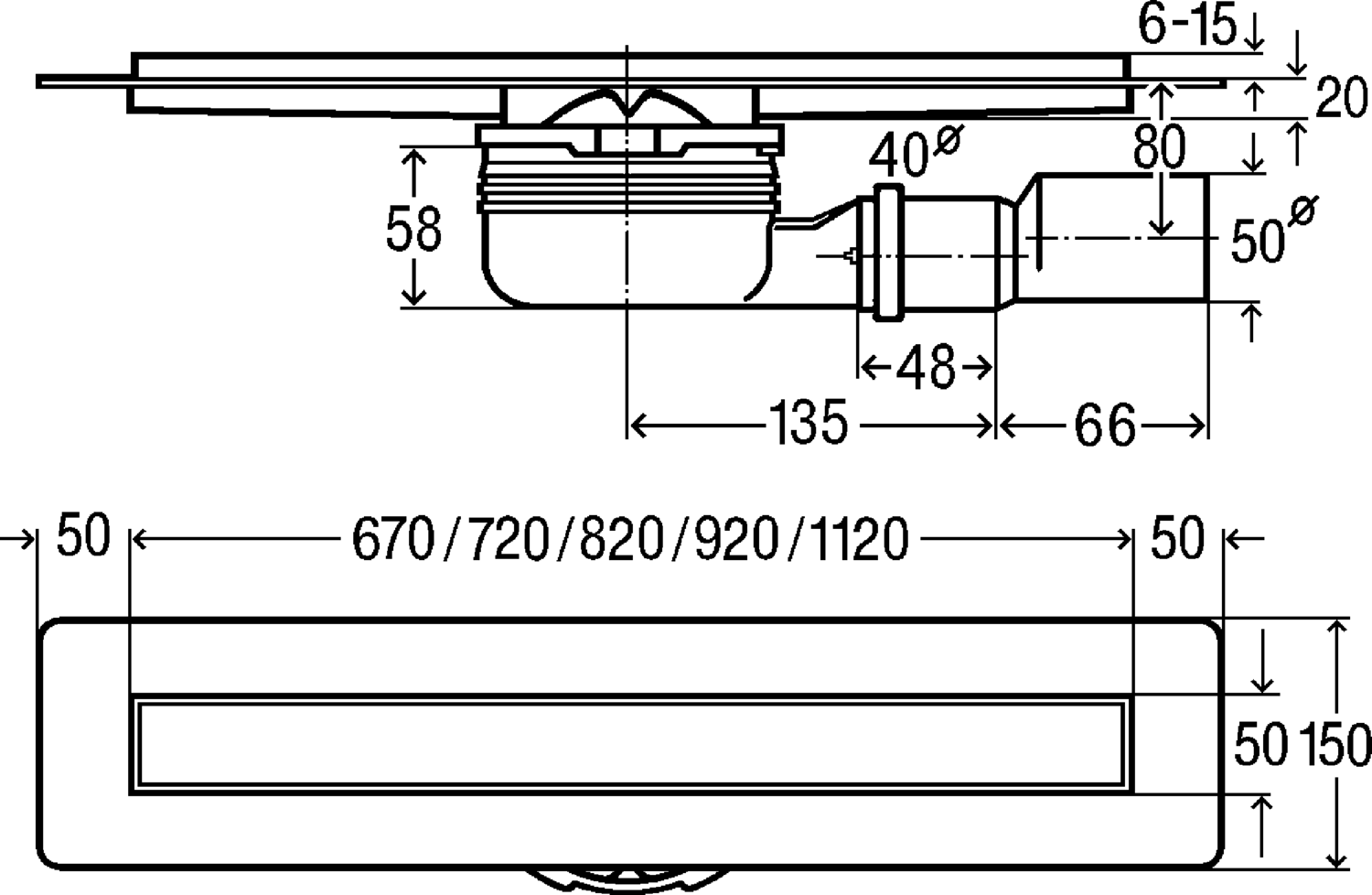 Канализационная арматура  Душевые лотки Advantix  Душевые лотки Advantix  Душевые лотки Advantix с высотой установки от 95 мм, комплекты (сеты) VIEGA 753 184 Модель 4983.10 Santreyd  - Вид №2