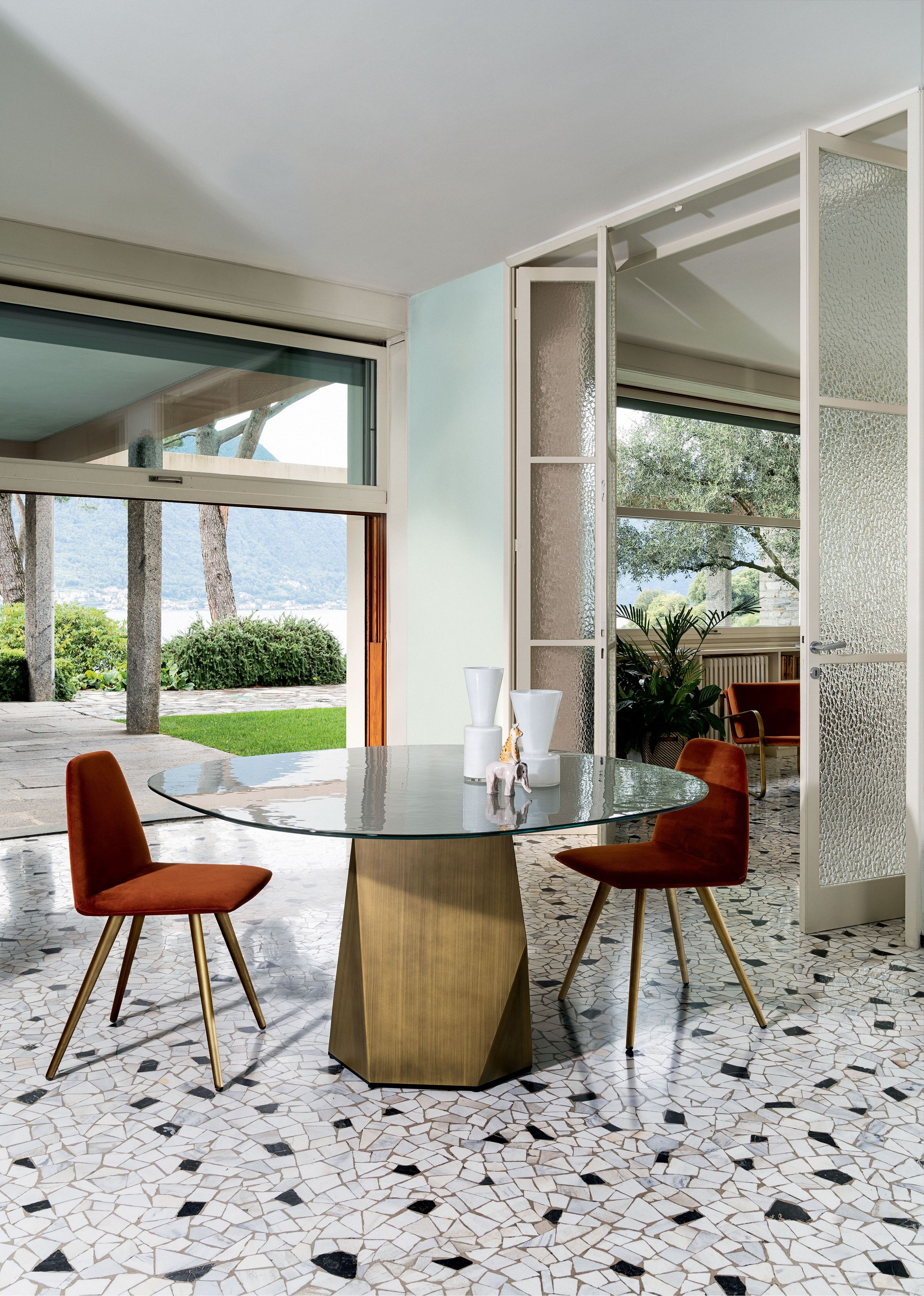 Круглый стол из закаленного стекла Sovet Italia Deod ARCH-00010640 - Вид №3