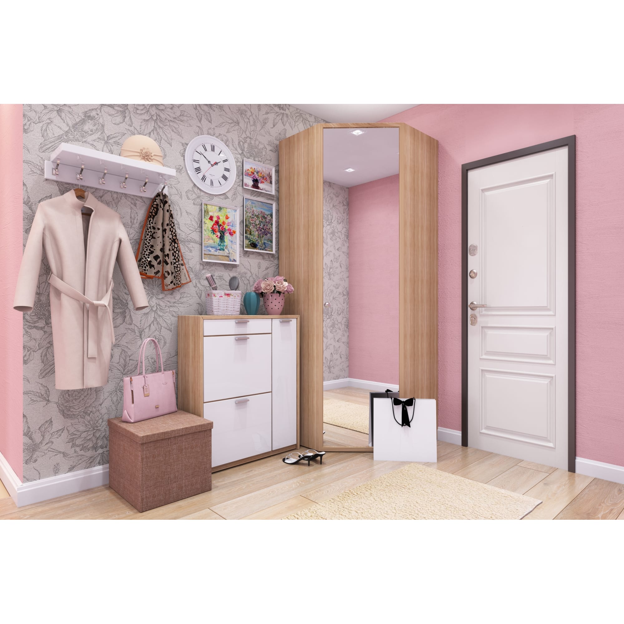 18662871 Каркас углового шкафа Лион 84x84x232 см цвет дуб сонома Santreyd  - Вид №6