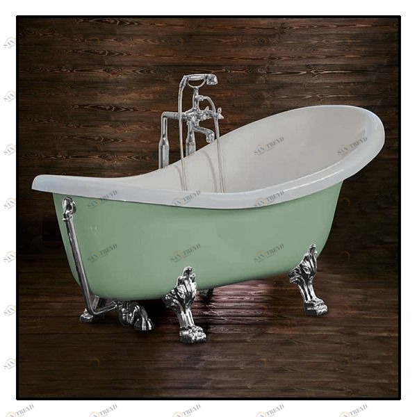 Ванна Akcjum Rectime 175 WR-01-01-Ch-A овальная салатовая с хромированными ножками WR0101CHA