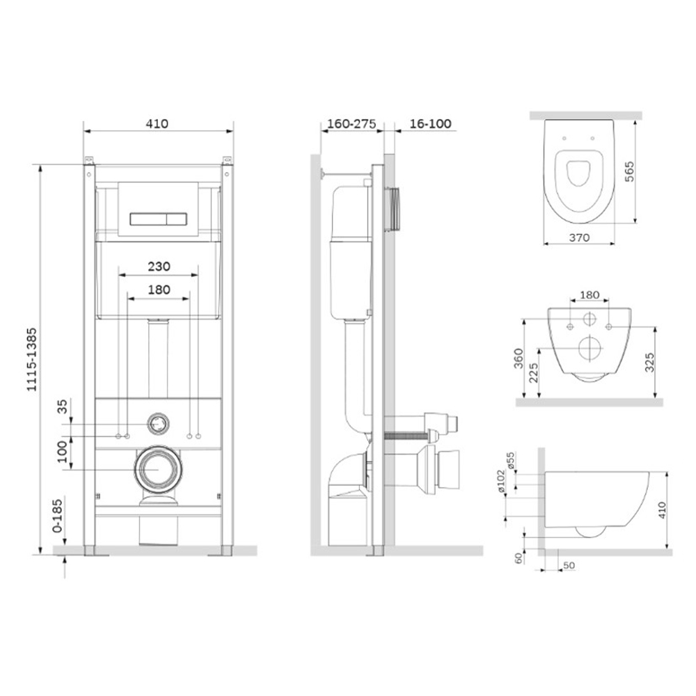 IS30201.111700 Инсталл с клав Start S белый глянц с подв унит FlashClean с сид м/лифт AM.PM Awe - Вид №6