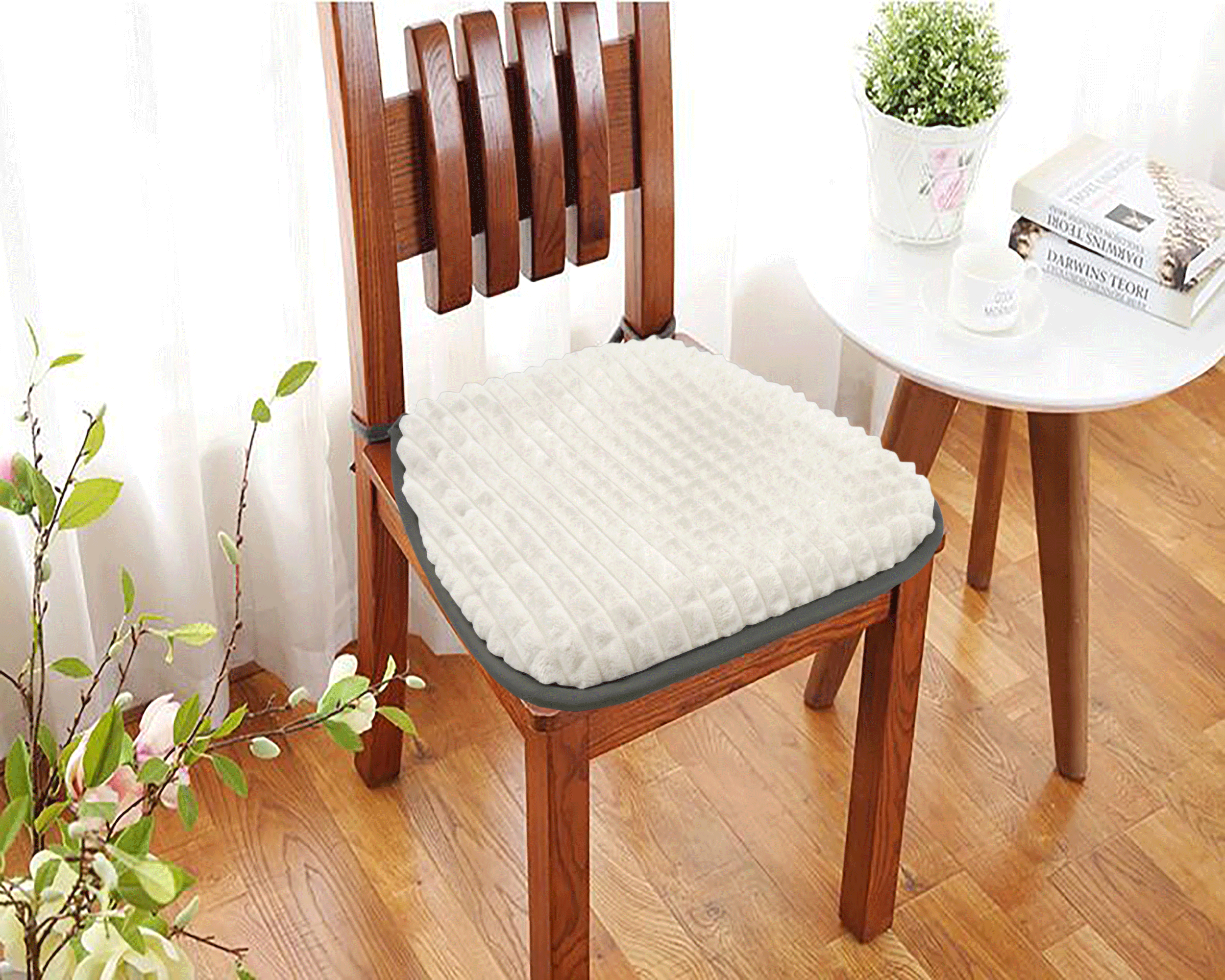 Santreyd Плюш - декоративная сидушка для стула бело-серого оттенка 82234010 STLM-0022493 - Вид №3