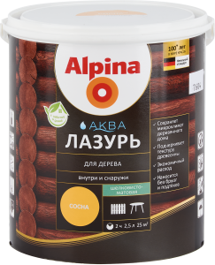 84586783 Лазурь акриловая сосна 2.5 л STLM-0052367 ALPINA
