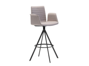 Поворотный тканевый табурет с подлокотниками