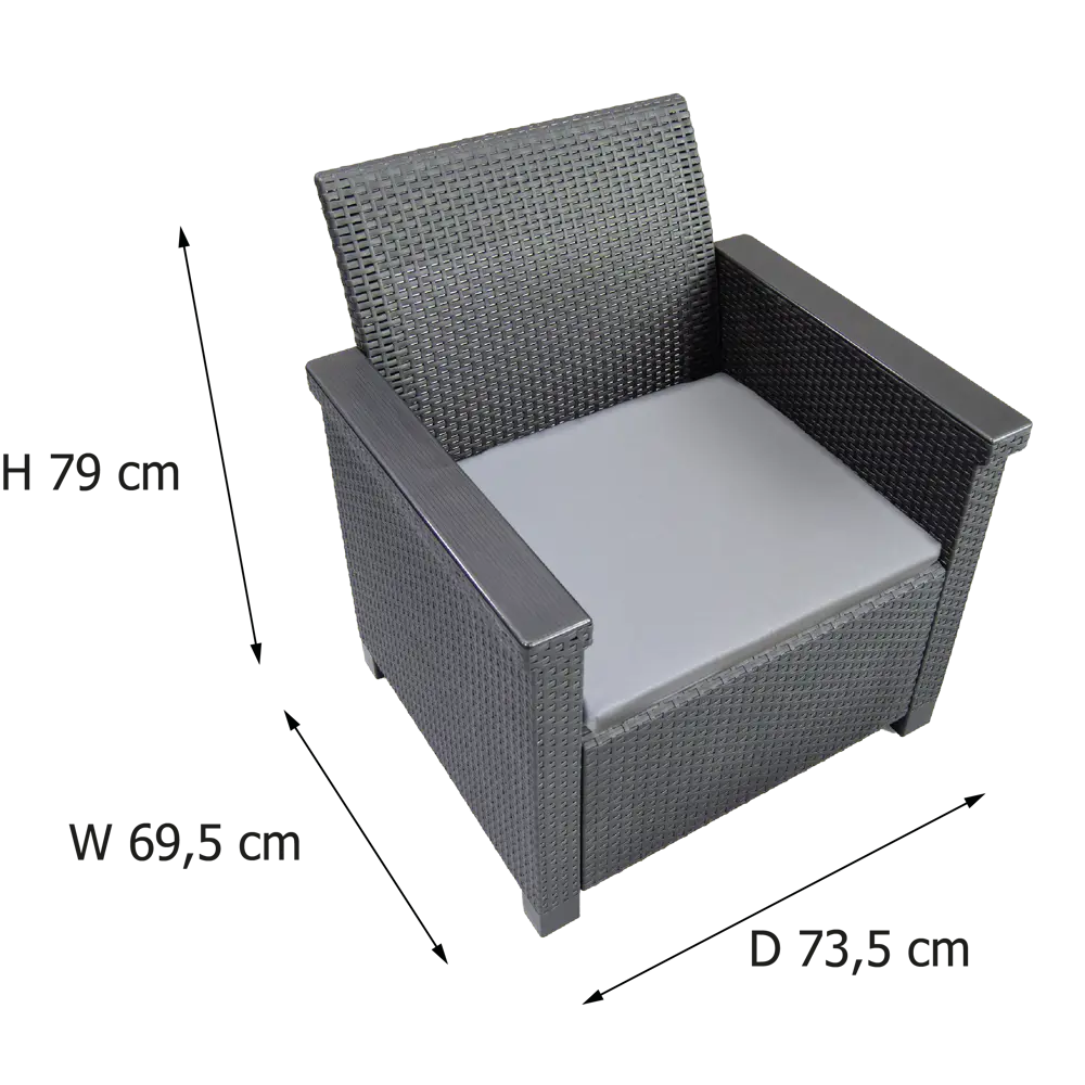 Кресло садовое Naterial Basegi полипропилен цвет темно-серый STLM-2182803 - Вид №7