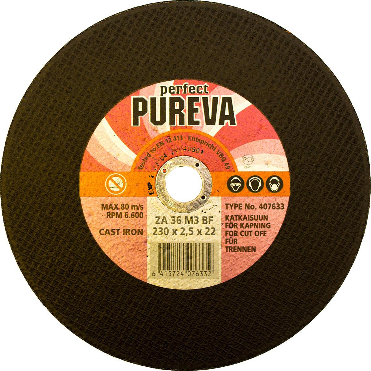 90241585 Диск отрезной по чугуну 407633, 230х2.5х22 мм STLM-0146443 PUREVA