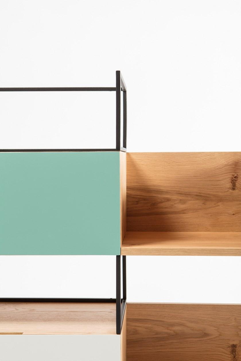 Medulum Отдельностоящий модульный книжный шкаф из дуба с ящиками Opus sun-id-1422922 - Вид №1