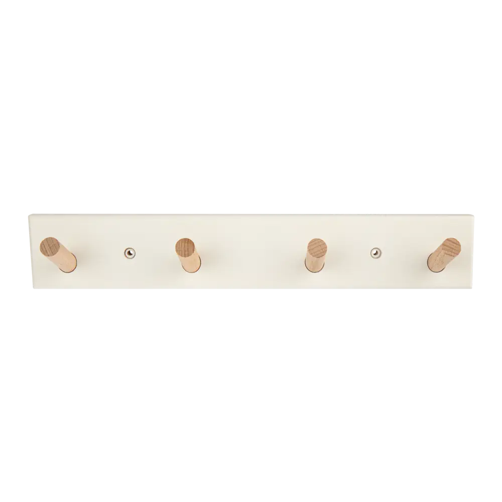 Вешалка настенная KONSENSA 4 крючка Emma 36x6x6.5 см цвет белый 89388840 STLM-2029467 - Вид №1
