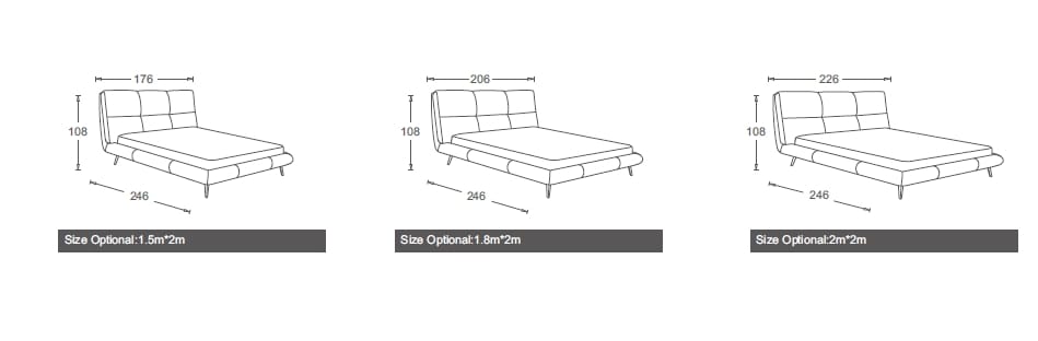 Кожаная мягкая двуспальная кровать CAMPO DE' FIORI LOOM ARCH-00129902 - Вид №3