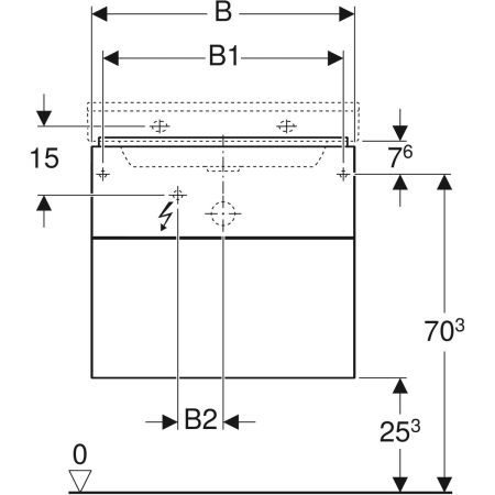500.506.43.1 Шкафчик для раковины Geberit Xeno², с двумя выдвижными ящиками Geberit  - Вид №3
