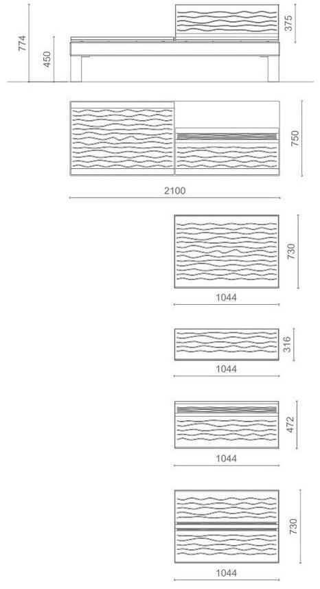 Metalco Модульная скамья со спинкой sun-id-1379574 - Вид №4