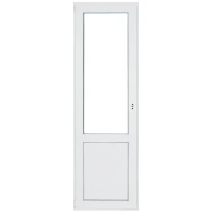 Пластиковое балконная дверь ПВХ Deceuninck одностворчатое 2180x670 мм (ВхШ) однокамерный стеклопакет левая белый