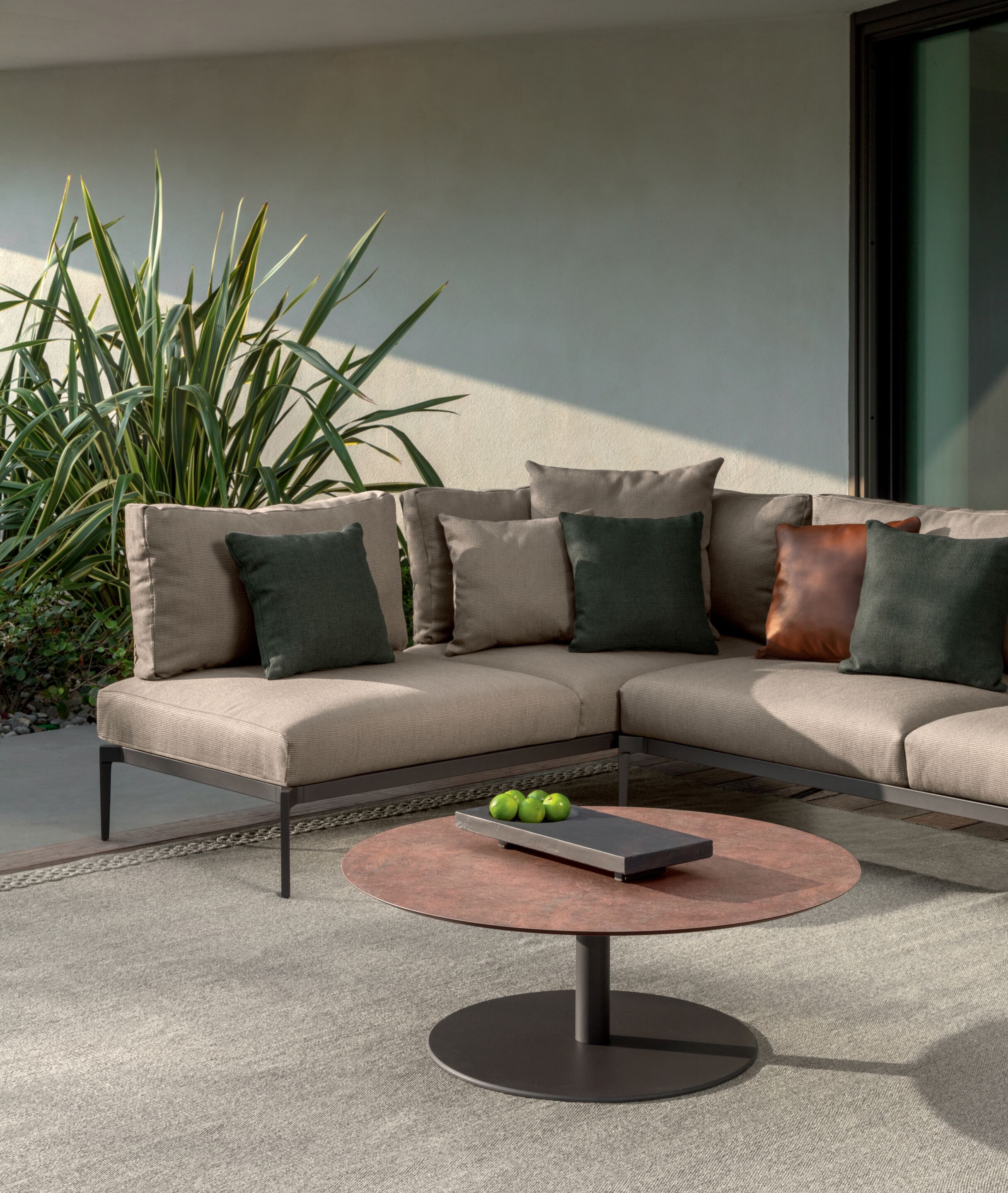 Угловой тканевый садовый диван с полуостровом Talenti Leaf ARCH-00080079 - Вид №6